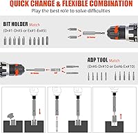 Vista 5 de Kit extractor de pernos de 41 piezas pequeño, herramienta extractora de pernos Ez Out con 5 adaptadores compatibles para tornillos pelados, tuercas