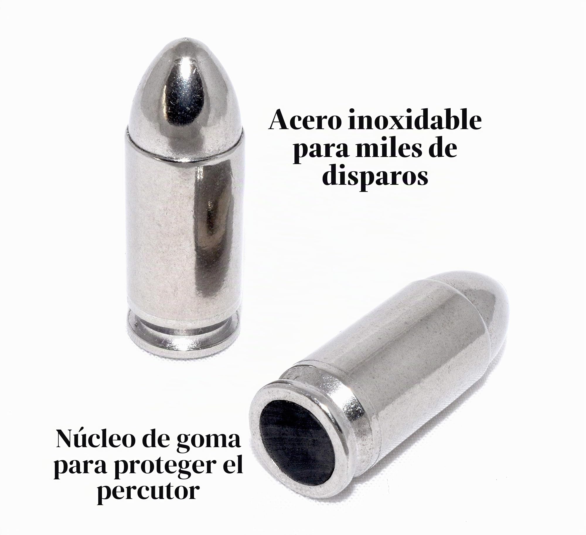 tapas a presión para Luger de 9mm de acero inoxidable (paquete de 5)