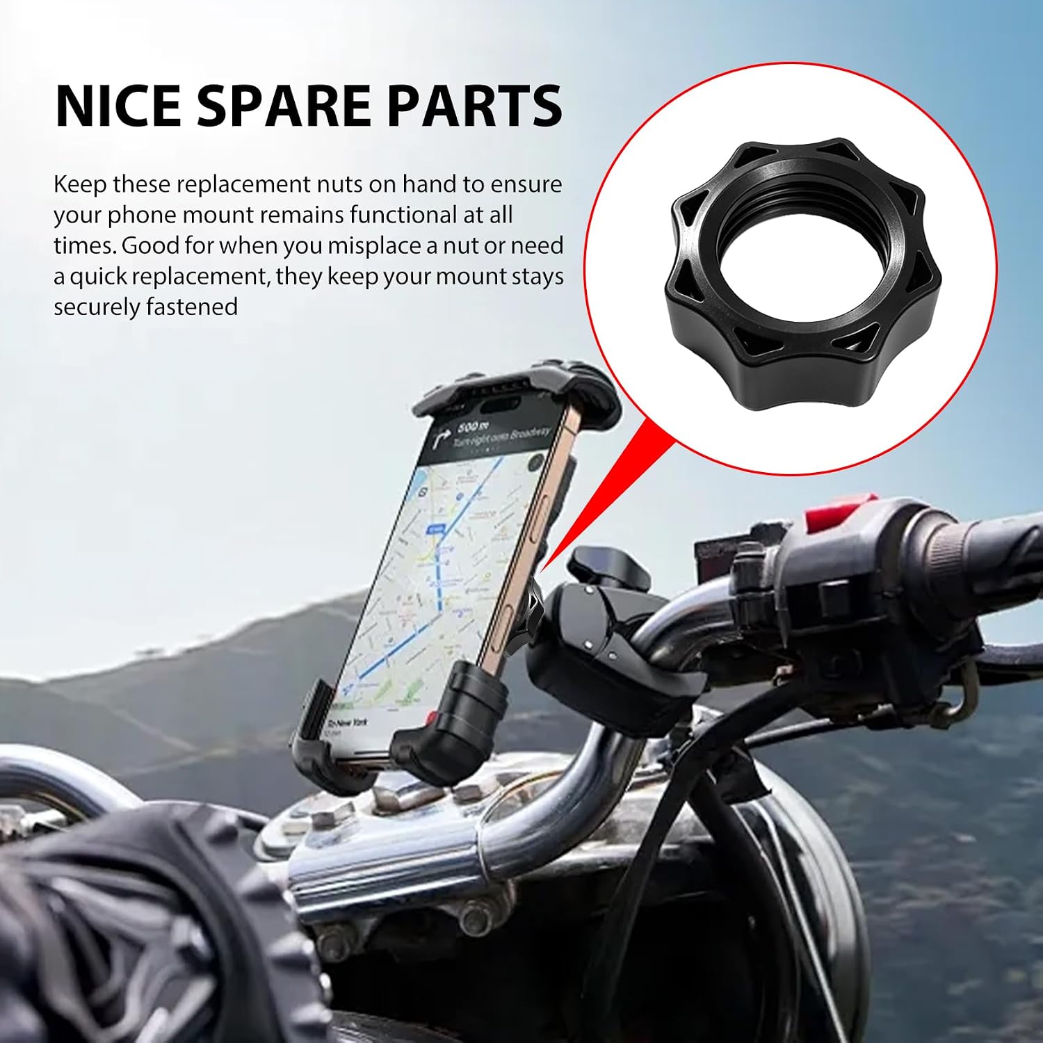6 PCS Car Phone Mount Replacement Parts, Tightening Nuts for Car Mount, Phone Holder Tgt Screws Into Organiser, Tightening Nut for Replacement Auto Mount Screw-On for 17mm Ball Head image 3
