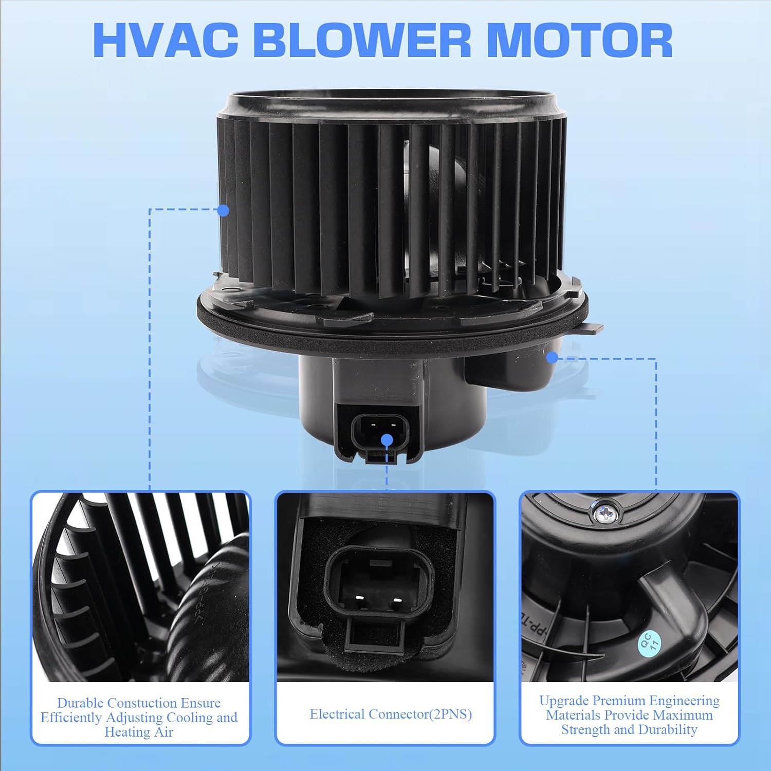 Blower Motor PM2728 Compatible with 1999-2008 Chevy Avalanche Silverado Suburban Tahoe Front AC Heater Moto with Fan for GMC Sierra Yukon/Escalade HVAC Blower Motor Replace#89018283 89018758