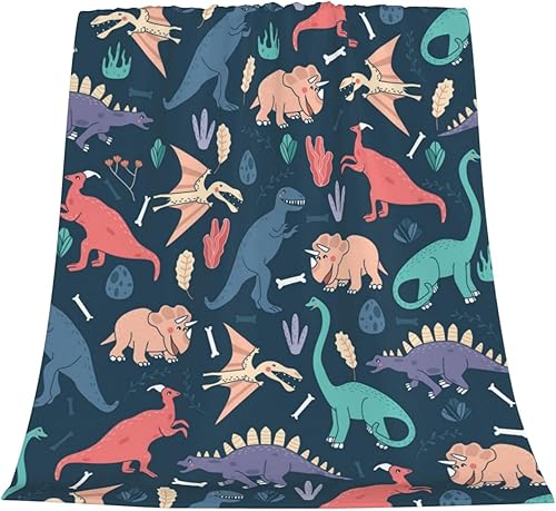 Miniatura 5 de Manta de dinosaurio para mujer, suave manta de forro polar de verano, lavable, manta ligera de viaje para sofá, cama, sillón durante todas las