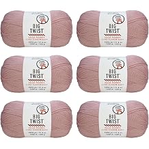 Big Twist Value Pound+ Yarn, Bulk Medium Worsted 100% Acrylic Skeins, Assorted Colors, 17.6 oz, 6-Pack