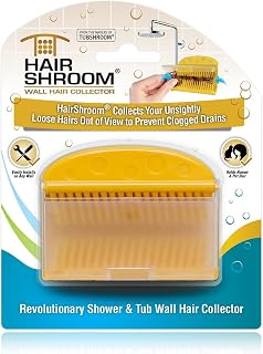 Reusable Shower & Bathtub Wall Hair Catcher Hair Grabber Snare for The Hidden Storage of Wet Hair to Prevent Clogged Drains, Gold