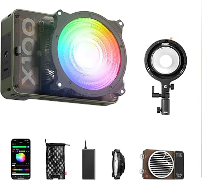 ZHIYUN MOLUS X100 RGB Standard [Official] V2 Upgraded Version 100W Portable Video Light Professional Photography Bowens Mount Adapter B