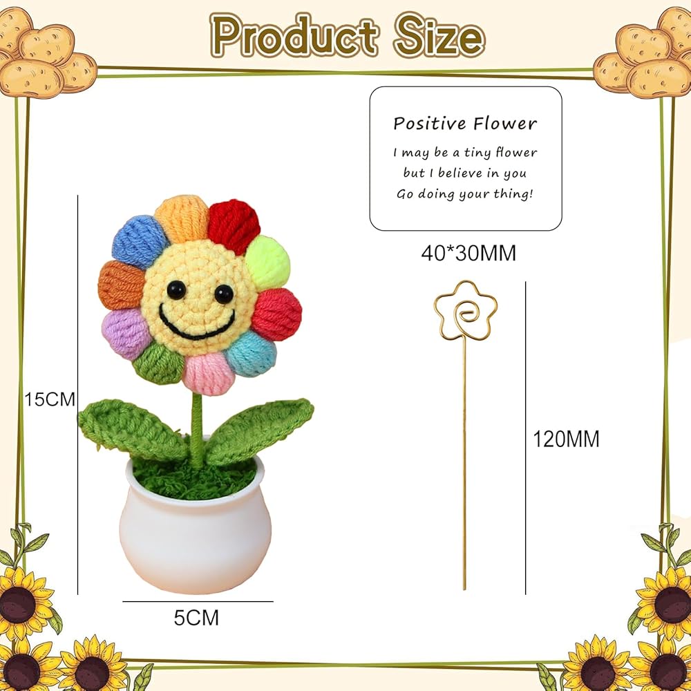 Girasole Positivo Hshenjhu - Peluche 14x7cm Con Messaggio Motivazionale | Regalo Emotivo - Foto 7