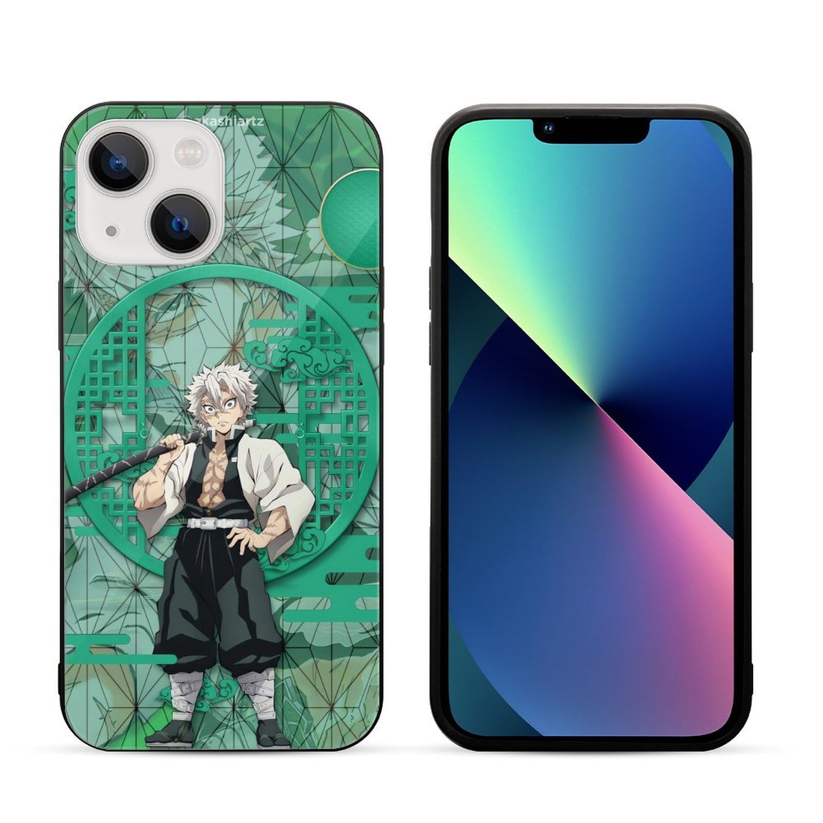 Amazon | 鬼滅の刃（不死川実弥） iPhone 13 ケース アイフォン 13 用