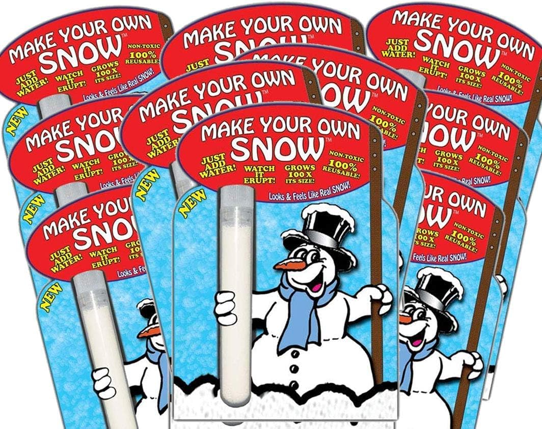 Atcotab White 10 Pack Of Instant Snow Artificial Fake Snow Just Add Water Xmas Activities & Sensory Play School & Nurseries Cloud Slime Tuff Tray Santa Footprints Xmas Decorations