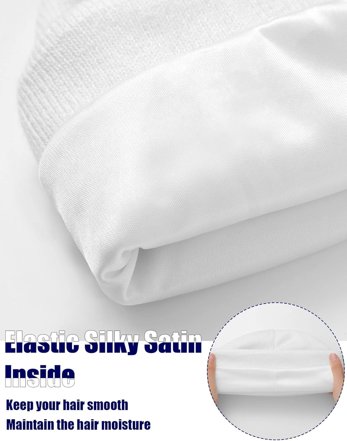 SATINIOR 6 Pcs Winter Satin Lined Hat Silk Lined Beanies Cuffed Plain Skull Hat Winter Warm Beanies for Women Men - Image 2