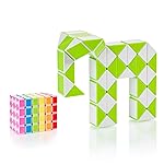 CUBIDI Magic Snake Cube | Fidget Snake Toy for Kids | Travel Toys for Kids Ages 4-8 | Great Gift for Boys and Girls Birthday, Christmas, Stocking Stuffers - 48 Blocks | 0.9 inch x 0.7 inch | Green