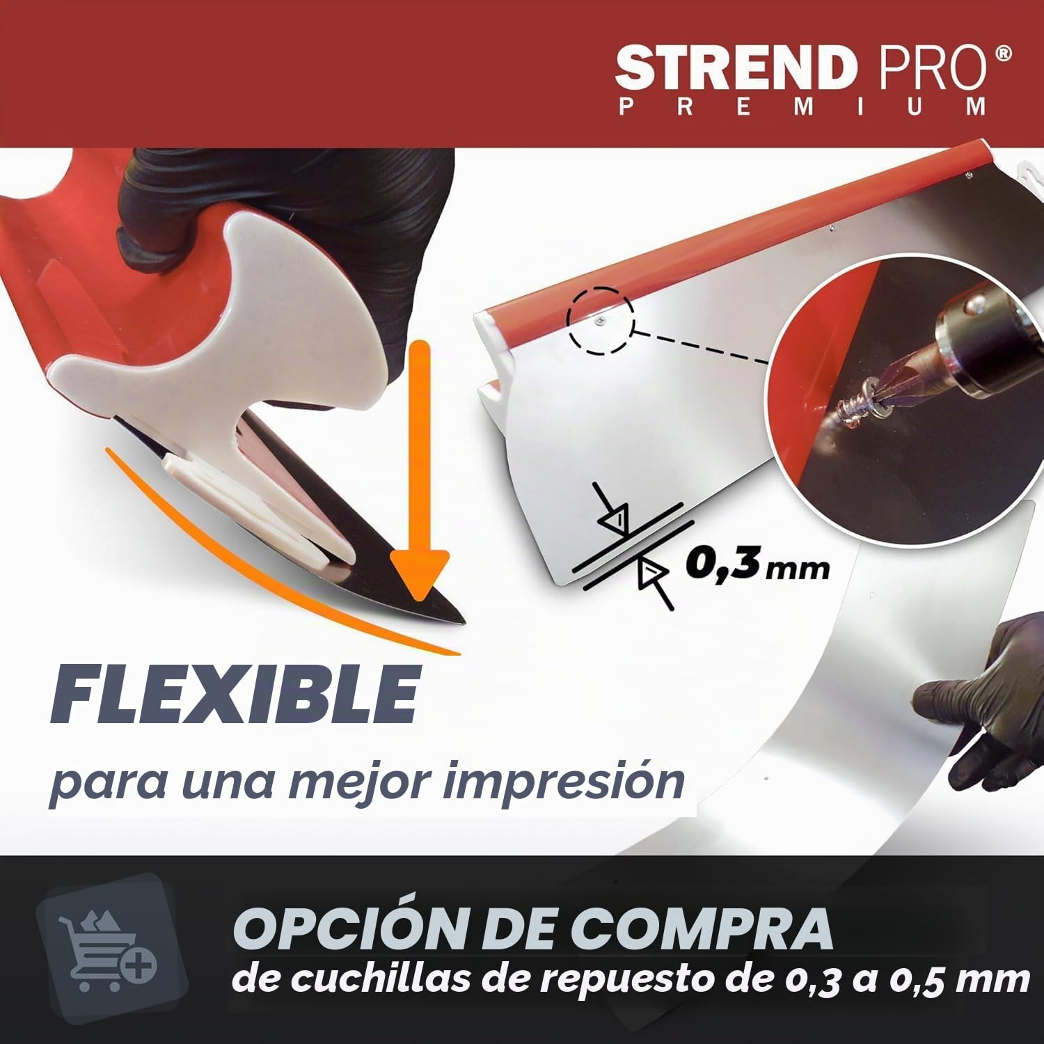 STREND PRO Juego de espátulas de superficie Premium V2, incluye espátula para fachadas de 1000 mm, 800 mm, 600 mm, 400 mm, 250 mm, espátula alisadora telescópica, maletín de transporte, juego de