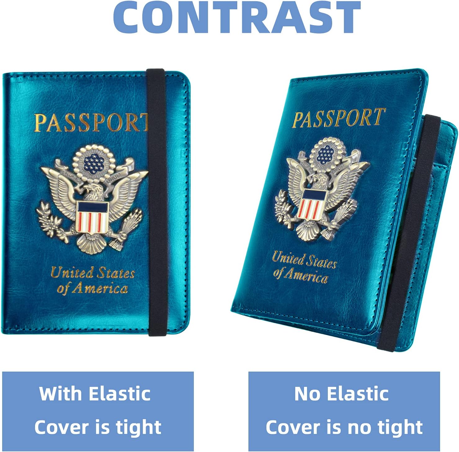  | Passport Holder Passport Covers with Vaccine Card Slot,Upgraded Leather Passport and Vaccine Card Holder Case, Vaccine Passport Holders,Travel Passport Wallet for Women & Men, Light Blue | Passport Covers