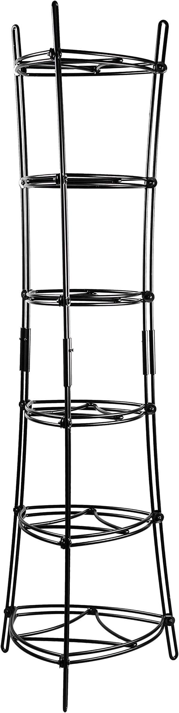 6-Tier, Kitchen and Pantry Cast Iron Cookware Storage Organizing Tower, Steel Construction, Matte Black, 32.67" x 20.19" x 6"