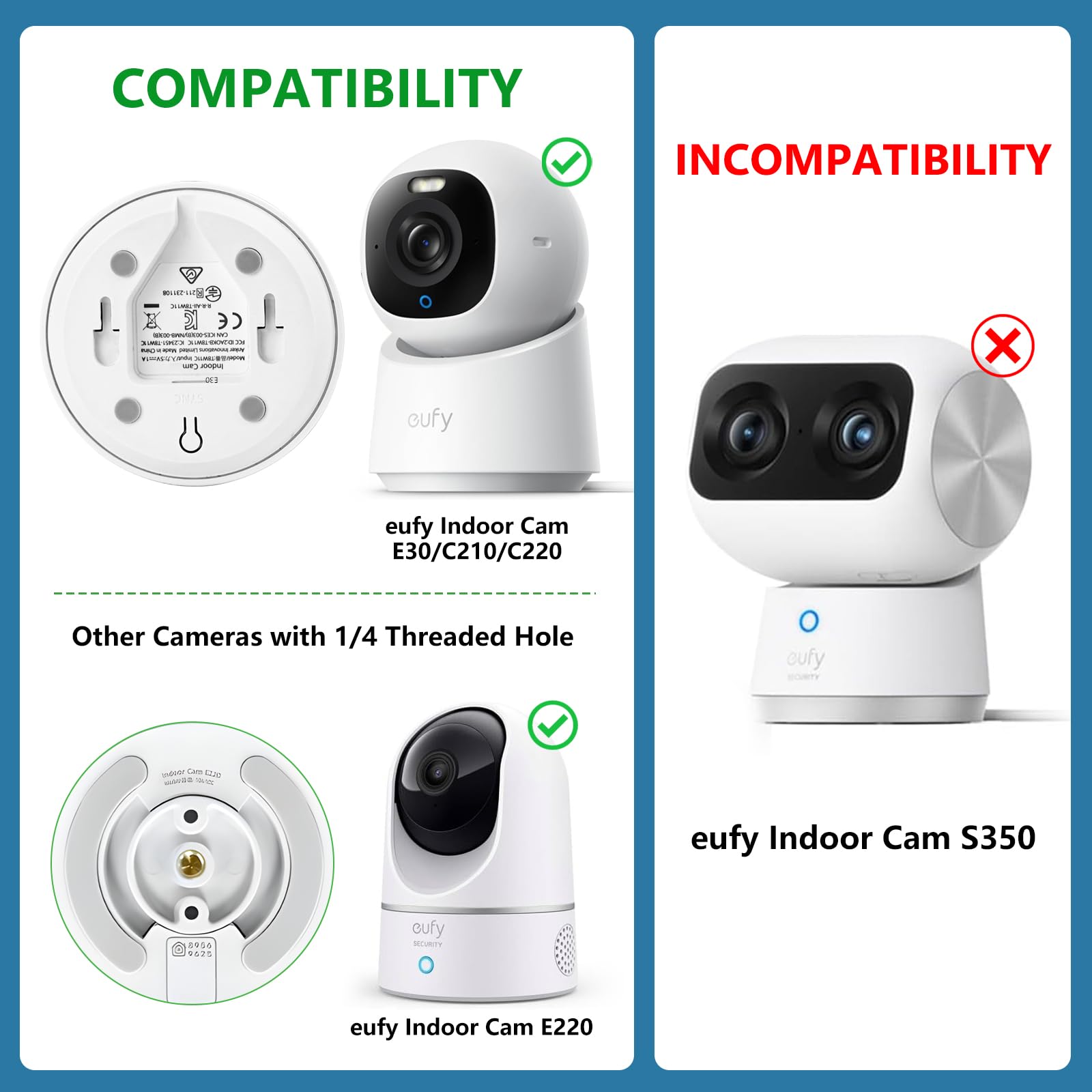 Amazon.co.jp: eufy 屋内カメラ E30/C210/C220/E220/E220用の柔軟な