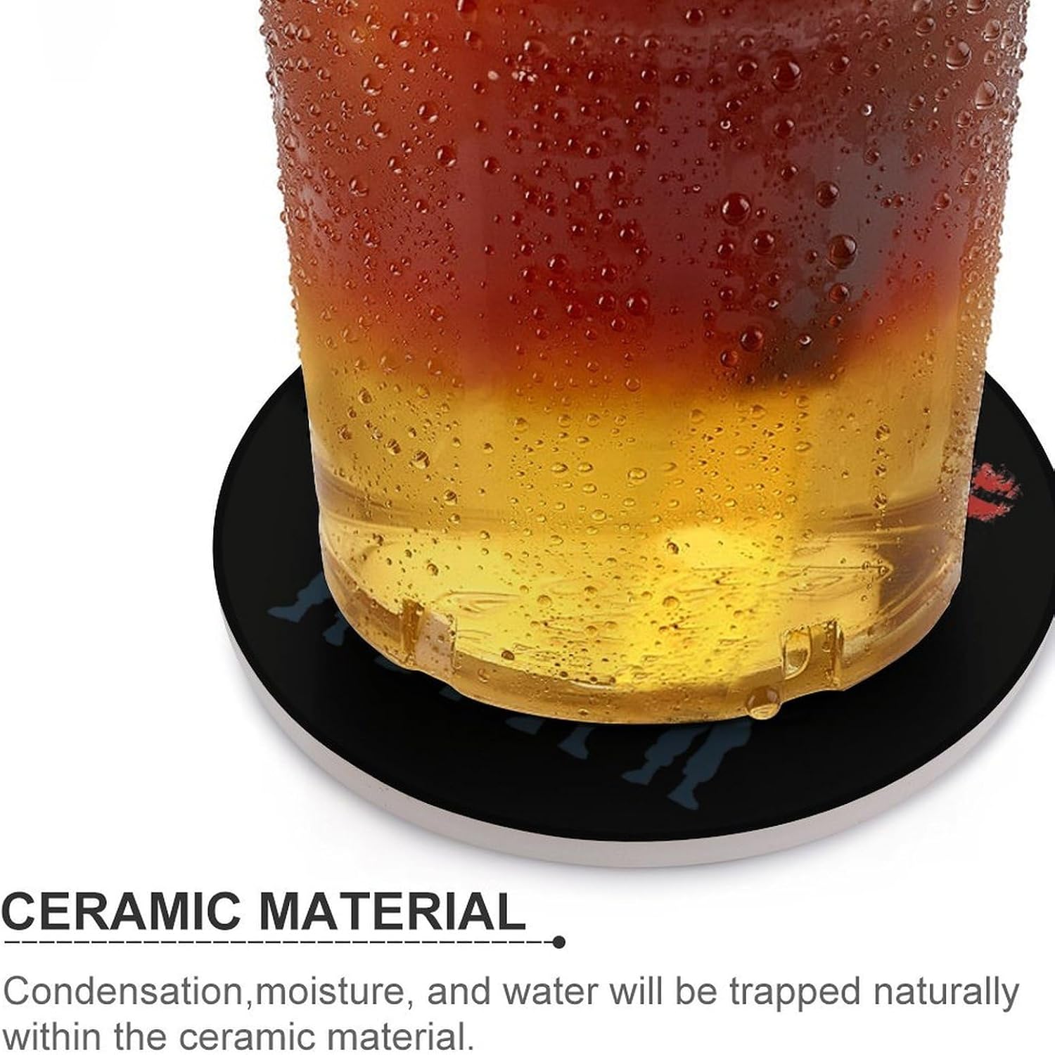 United States US Air Force Coasters for Drink Round Ceramic Coaster with Cork Base Home Decorative 6PCS