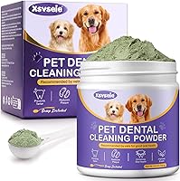 Gorgeurora Dog Dental Powder Green Tea - Breath Freshener, Plaque Tartar Remover, Easy Teeth Cleaning Powder for Dogs & Cats