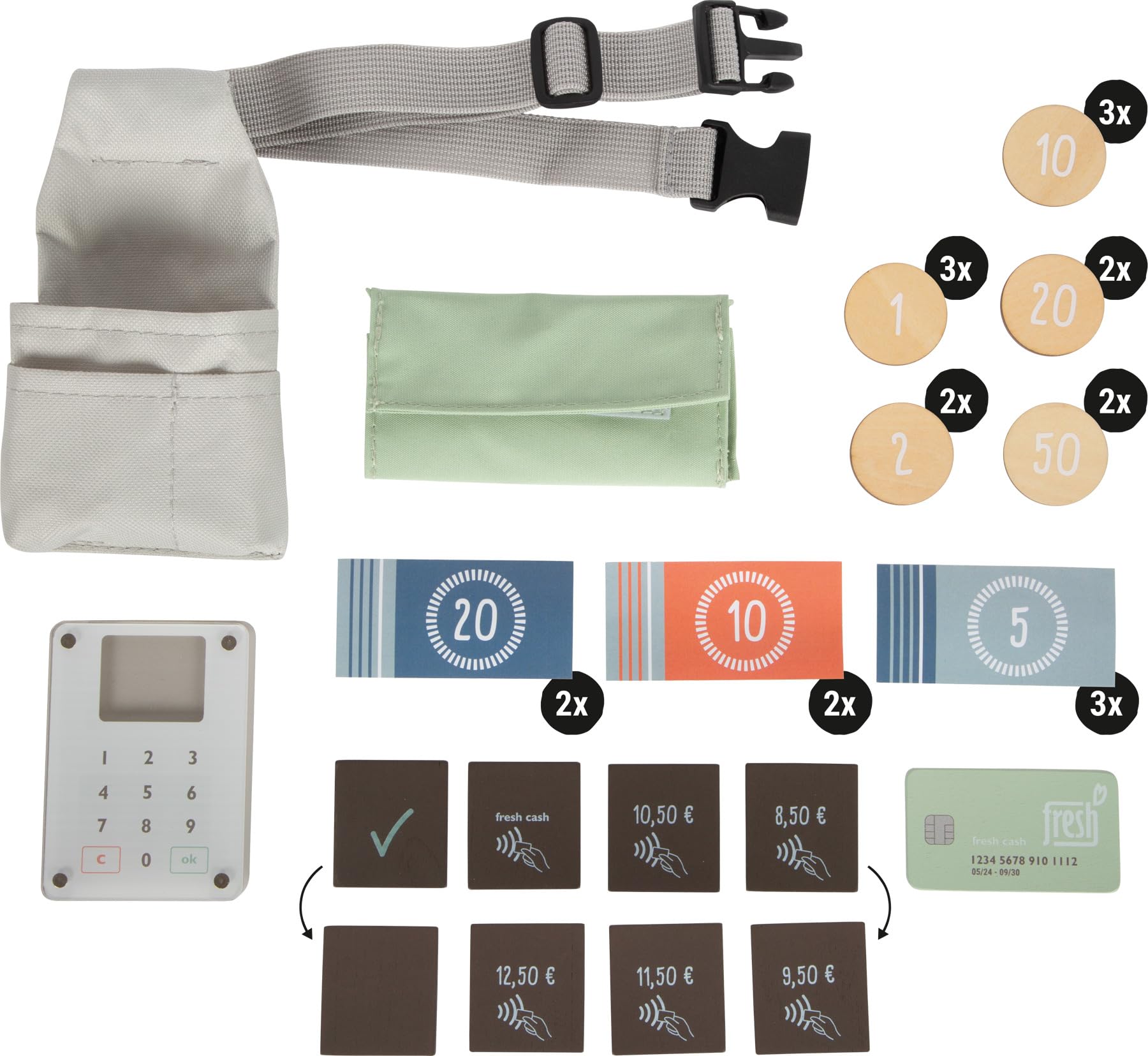 small Foot Pizzeria-Set aus Holz, multifunktionaler Pizzaofen mit umfangreichem Zubehör, hochwertiges Rollenspielset, für Kinder ab 3 Jahren, 12696, Holzfarben