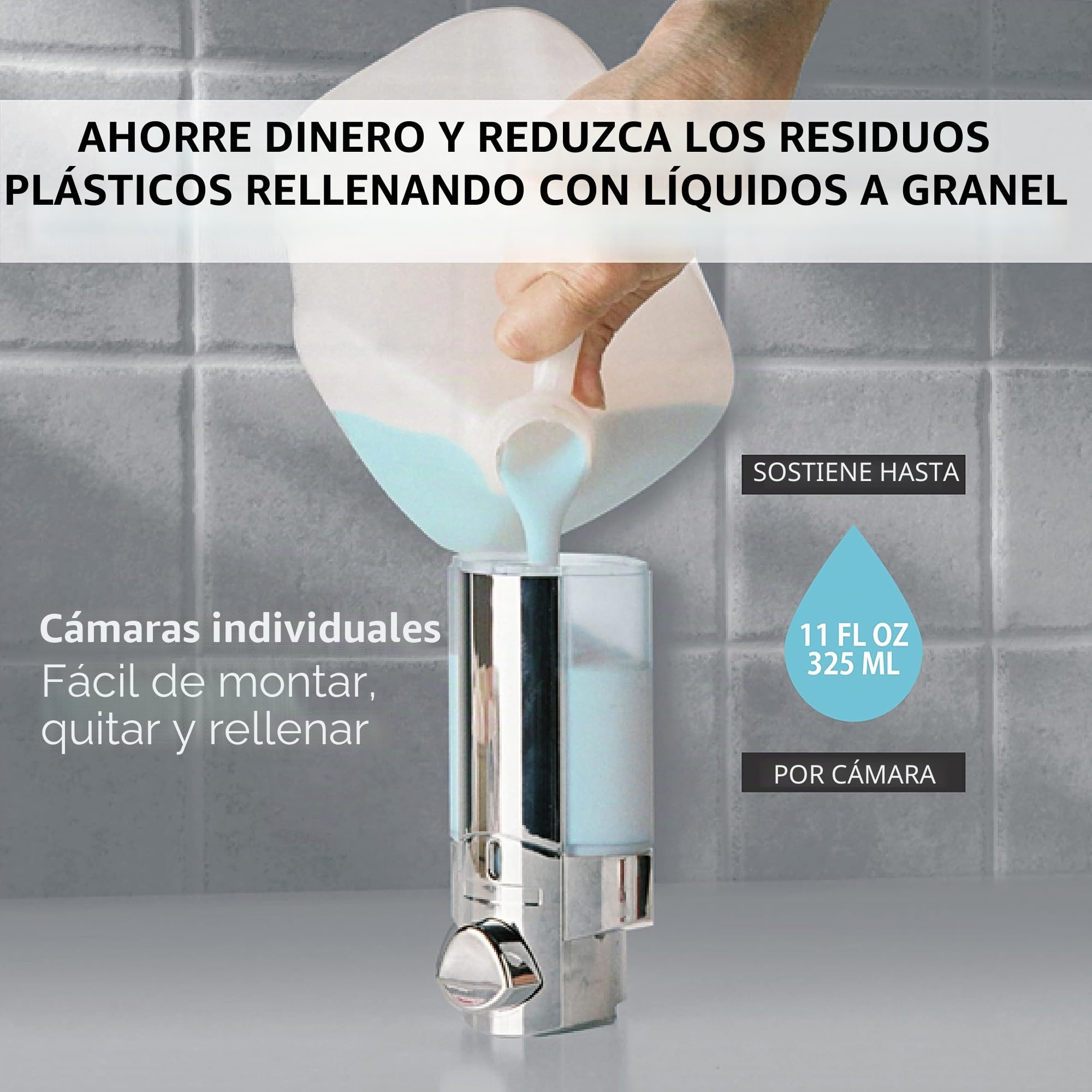 BETTER LIVING Aviva III DOSIFICADOR Cromo 3x330ml