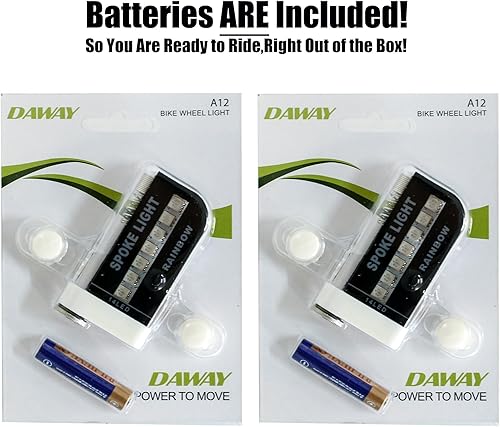 Miniatura 7 de DAWAY Luces LED para ruedas de bicicleta - A12 Luz impermeable genial para neumáticos de bicicleta, luces de radios de seguridad para niños, niñas,