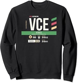 Vintage Venice VCE Airport Code Retro Travel Day Italy Sweatshirt