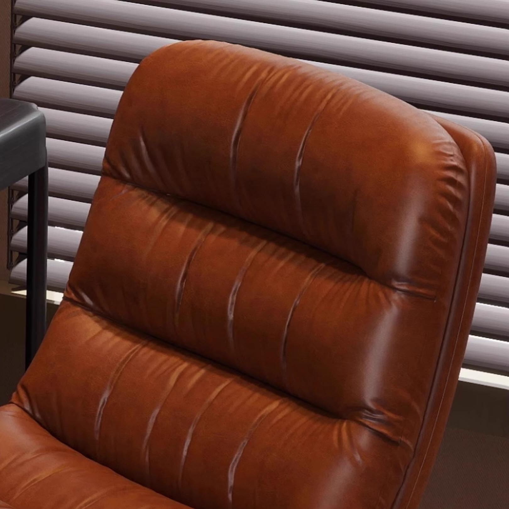 Ergonomiczne skórzane krzesło biurowe, regulowana wysokość i nachylenie, obrót o 360°, do domu i sypialni