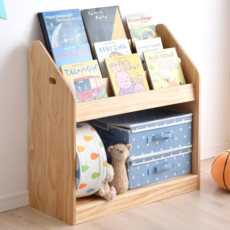 Amazon.co.jp: タンスのゲン 現役ママが考えた 絵本ラック 3段 完成品