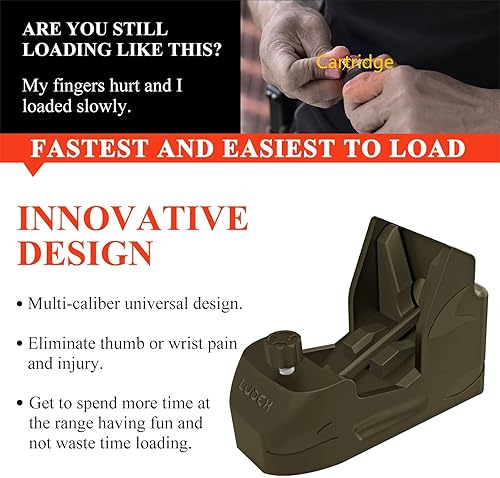 Miniatura 2 de Ludex - Cargador universal de velocidad de cargador para cargadores de pila individual y doble de 0.40S y W .45ACP .357Sig .380ACP 1911.