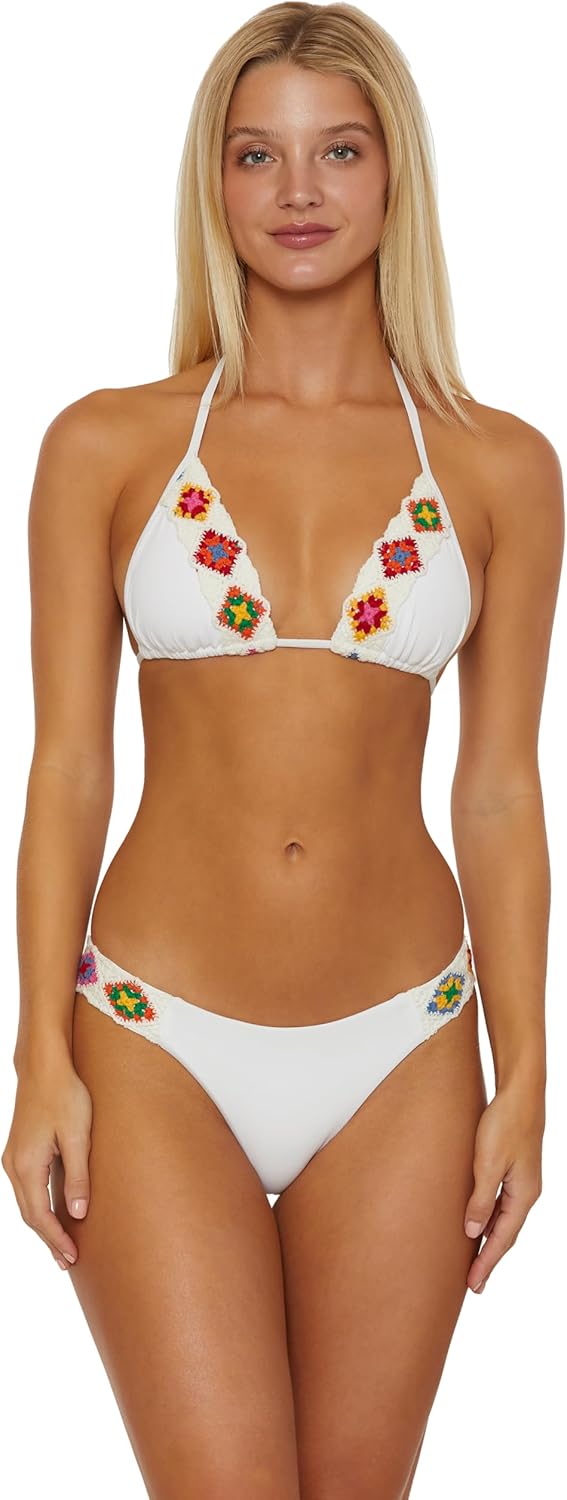ISABELLA ROSE Women's Standard 1969 Triangle Bikini Top, Adjustable, Tie Back, Swimwear Separates