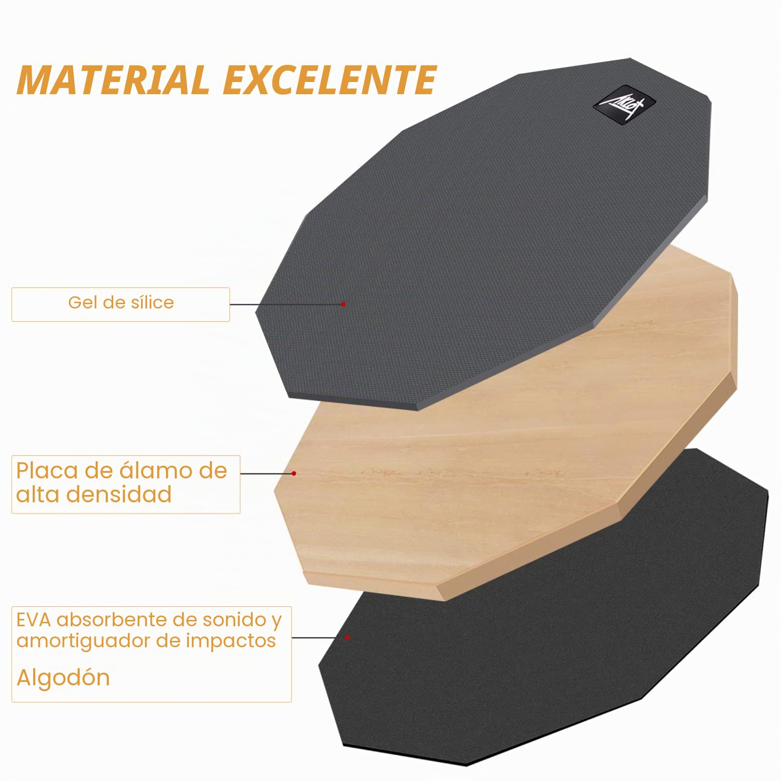 Pad practica bateria AKLOT pad allenamento batteria silicona 12"para adultos con soporte de caja doble cara baquetas bolsa