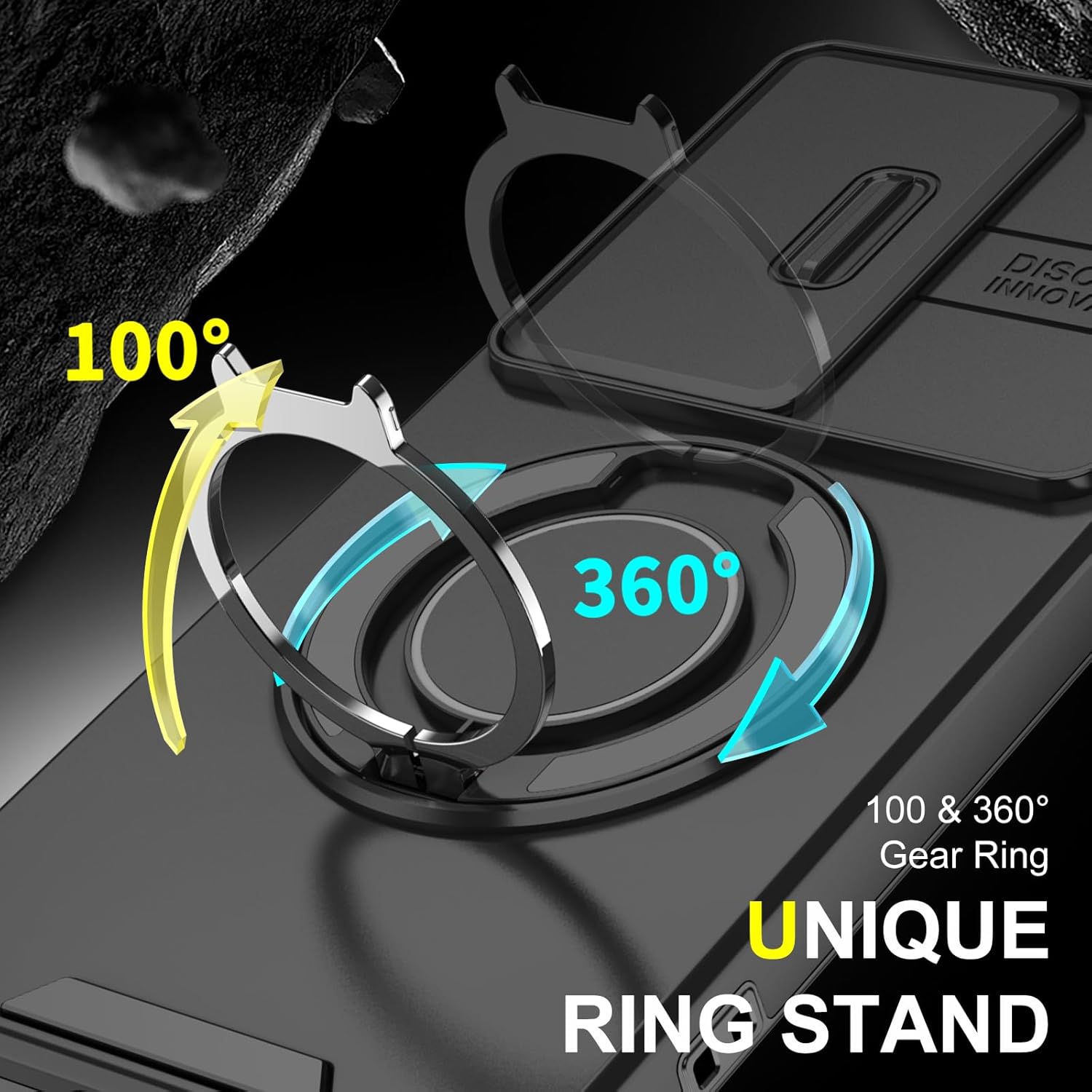 Heavy Duty Case for Samsung Galaxy S25 Ultra Phone Case Military Grade Shockproof Rugged for Samsung Galaxy S25 Ultra Protective Cover with Ring Magnetic Kickstand (Black, S25 Ultra) - Image 3