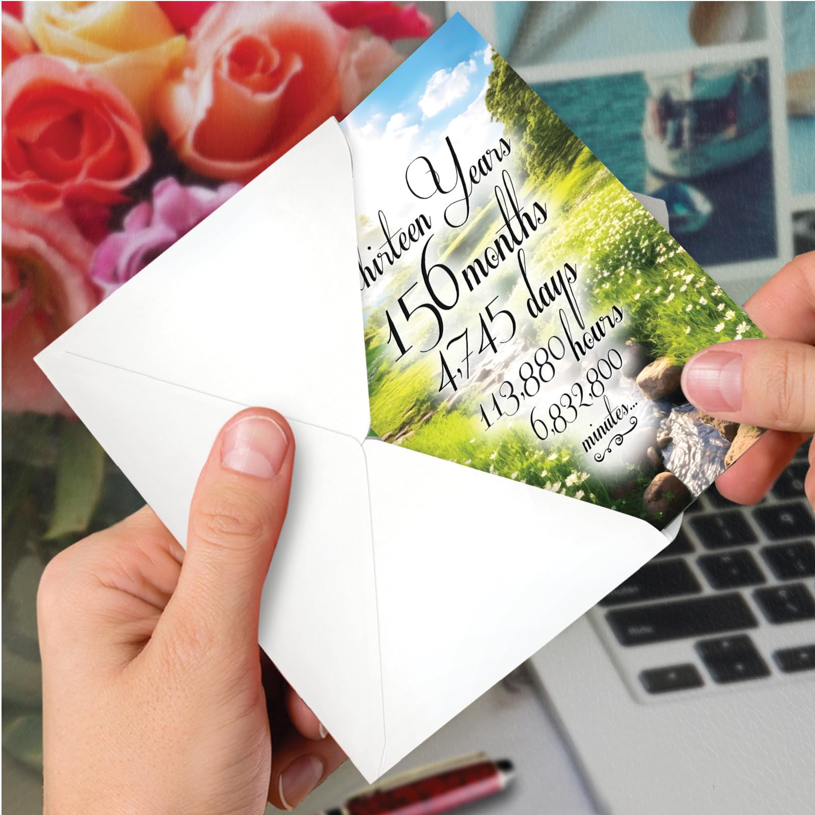 NobleWorks 13th Sobriety Anniversary Card - Recovery Milestone Greeting Card 5x7