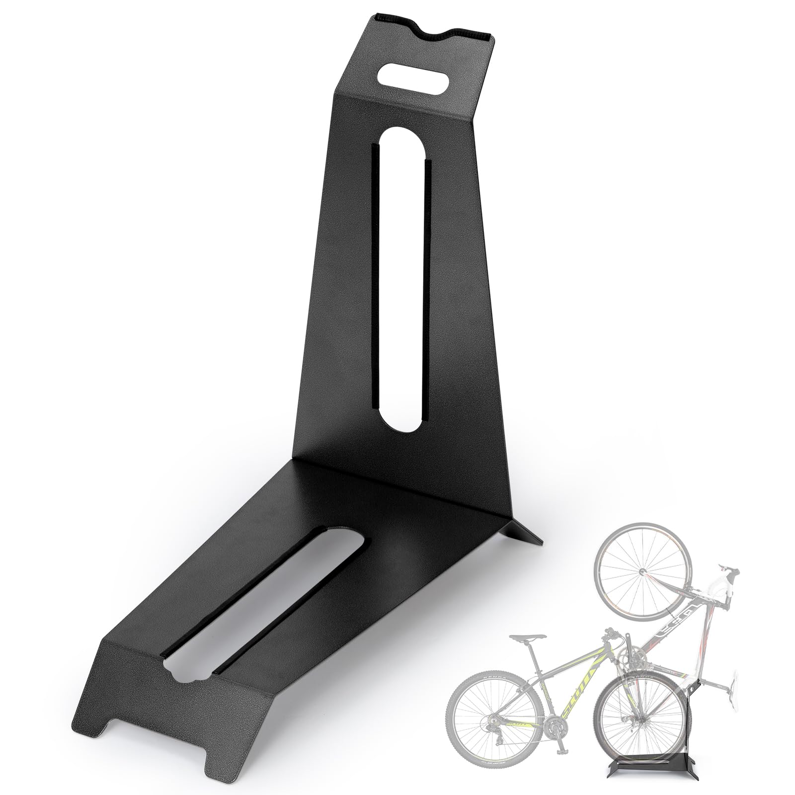 Vertical Bike Stand, Freestanding Indoor Bike Storage Rack Upright Bicycle Floor Stand Indoor Bike Holder for Garage & Apartment - for Wheels Sizes from 26” up to 29”