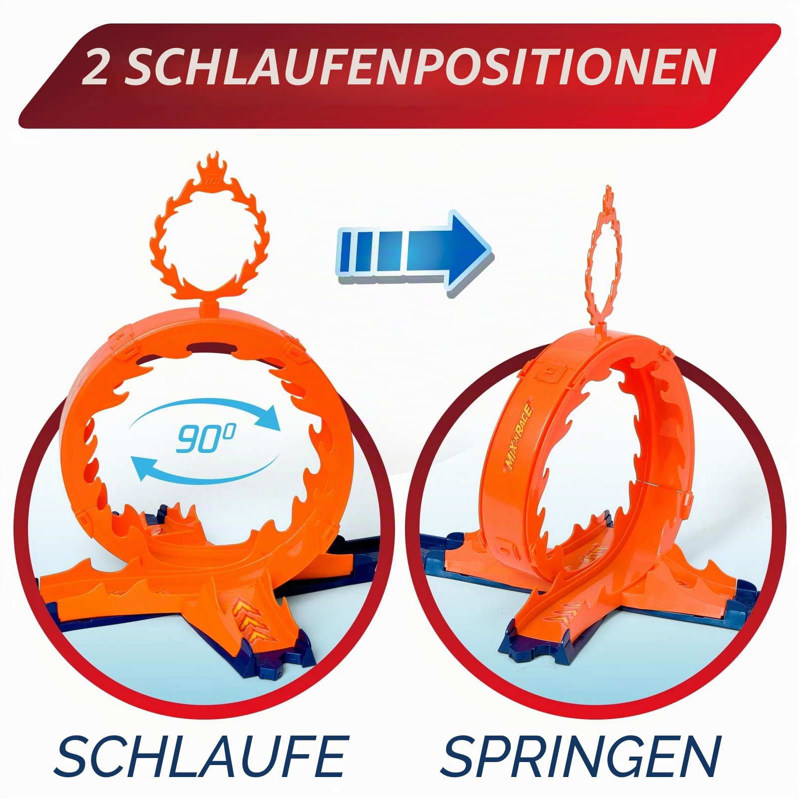 T-Racers Mix 'N Race Volcanosaurus Piste für Spielzeugautos, enthält 1 Auslöser, 3 Pisten, 1 Exklusives Nitro Rex Auto und 4 Stunts