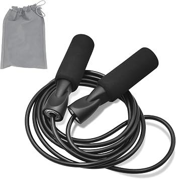 Speed Jump Rope Skipping - Blazing Fast Jumping Ropes - Endurance Workout for Boxing, MMA, Workout Equipment Martial Arts or Just Staying Fit Adjustable for Men, Women and Children Black-1801