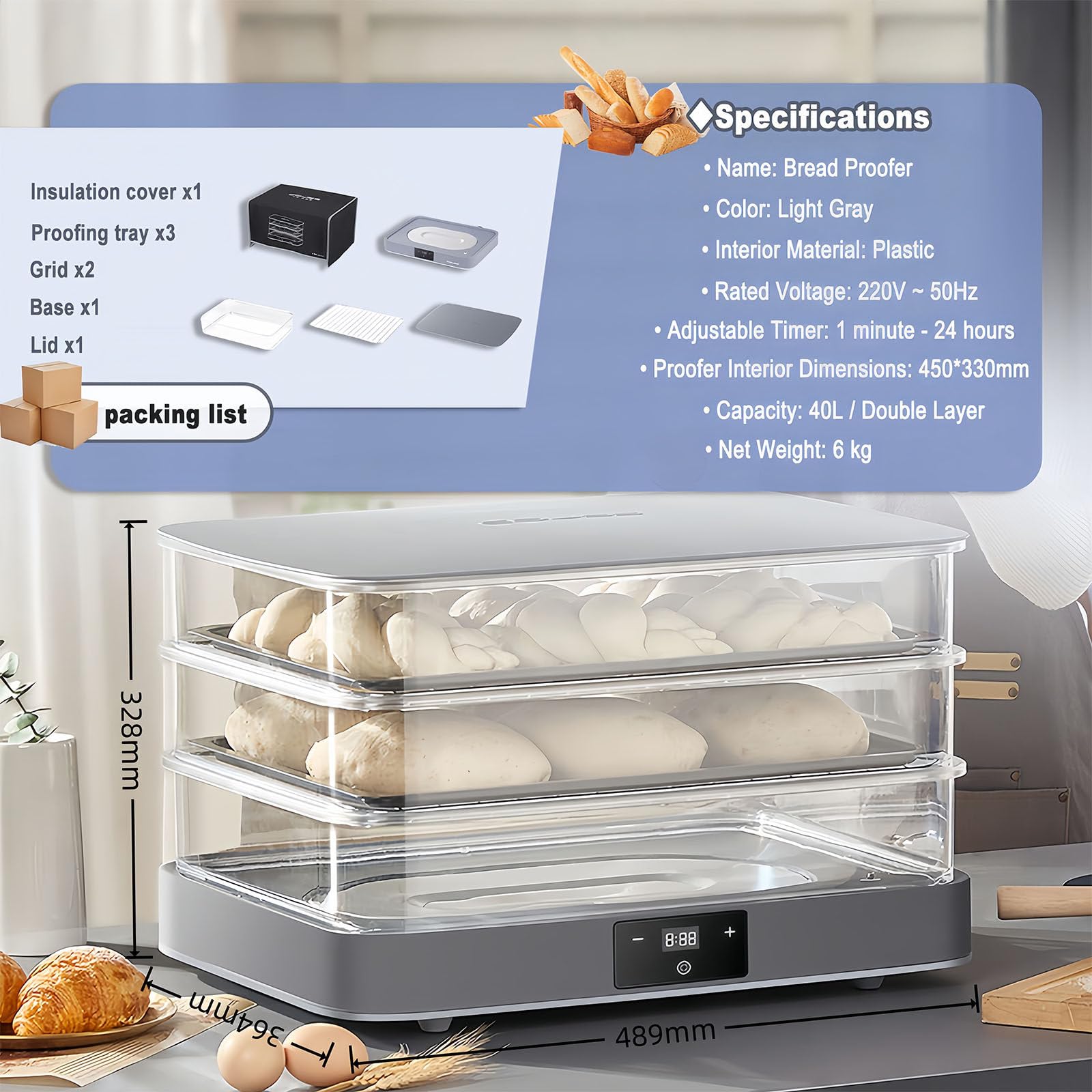 Brood gistmat broodwarmmat gistmat 5-45℃ instelbare brood