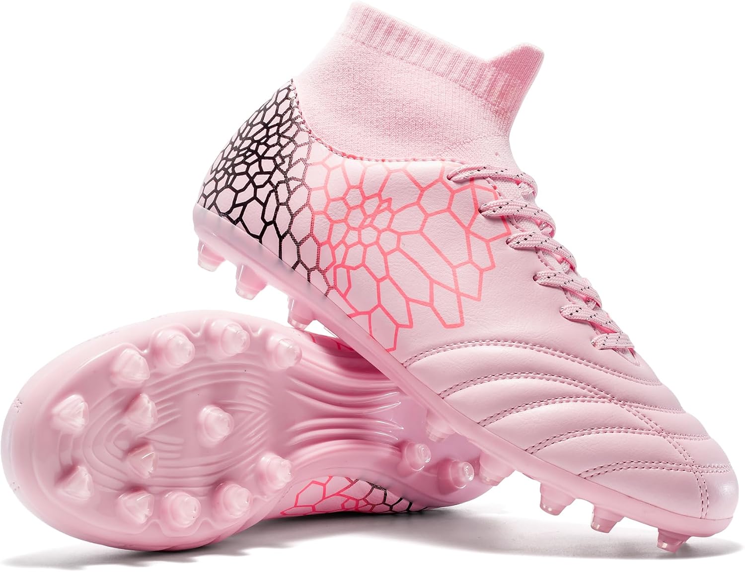 Boys Girls Soccer Cleats Youth Training Football Cleats High-top Soccer Shoes for Little/Big Kid