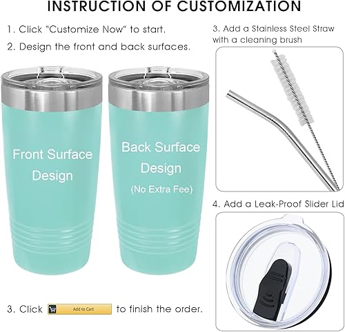 Miniatura 3 de iProductsUS - Vaso personalizado para mujer, taza de acero inoxidable aislada personalizada de 20 onzas con grabado tu nombre y diseños, taza de