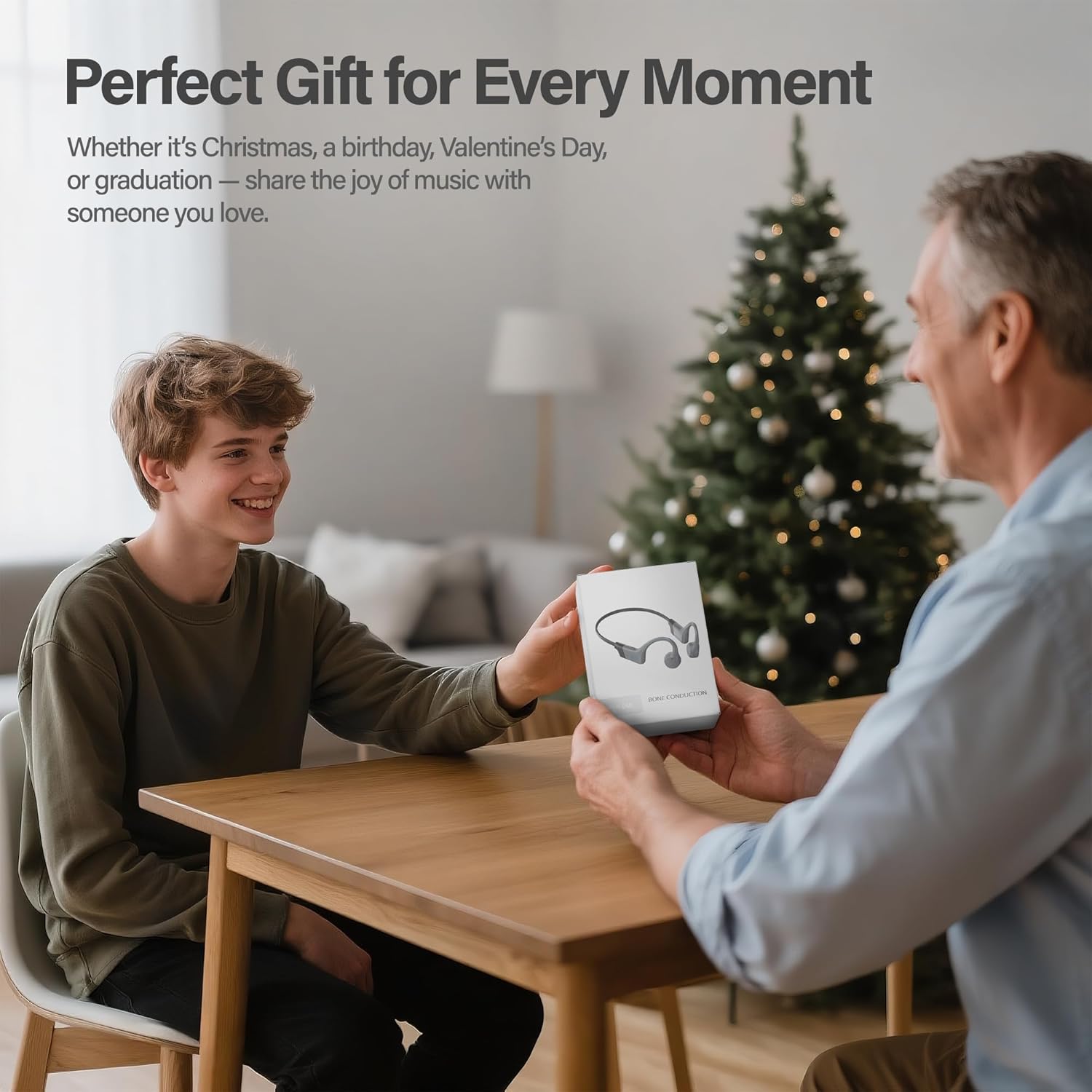 Bone Conduction Headphones, Wireless Bluetooth Open-Ear Sports Headphones with Mic, Type-C Quick Charging 12H Long Battery Life, Upgrade Waterproof Earphones for Running, Cycling, Office, Daily Life