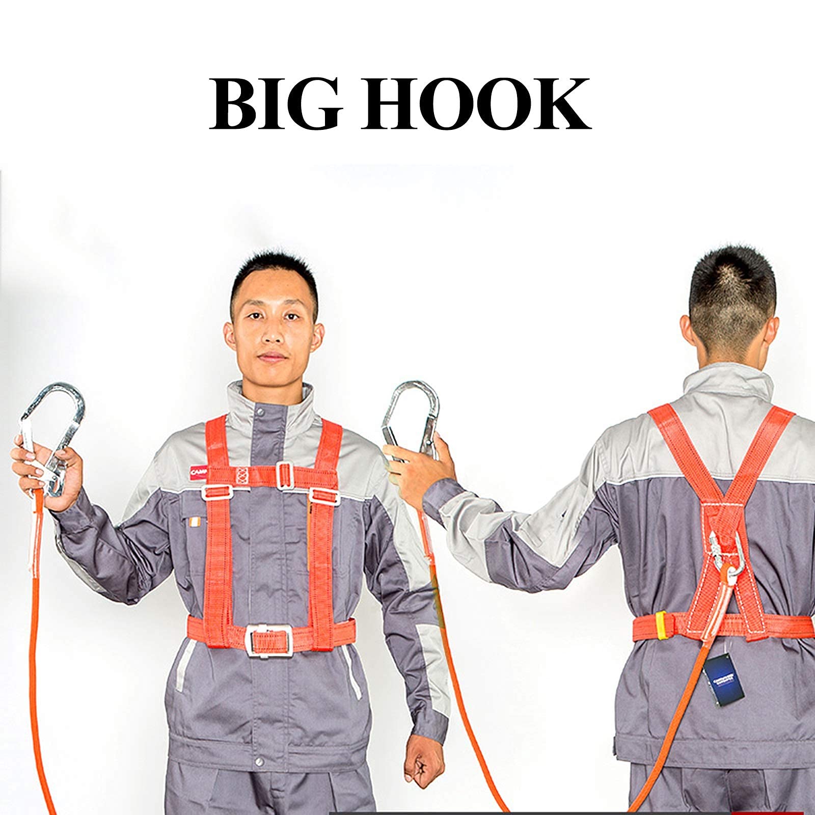 SwaYve Arnés de Seguridad para Detención de Caídas, Arnés de Escalada, Protección Personal, Protección Contra Caídas, Kit de Arnés de Seguridad para Trabajos Aéreos Y Montañismo/Big Hook/3M