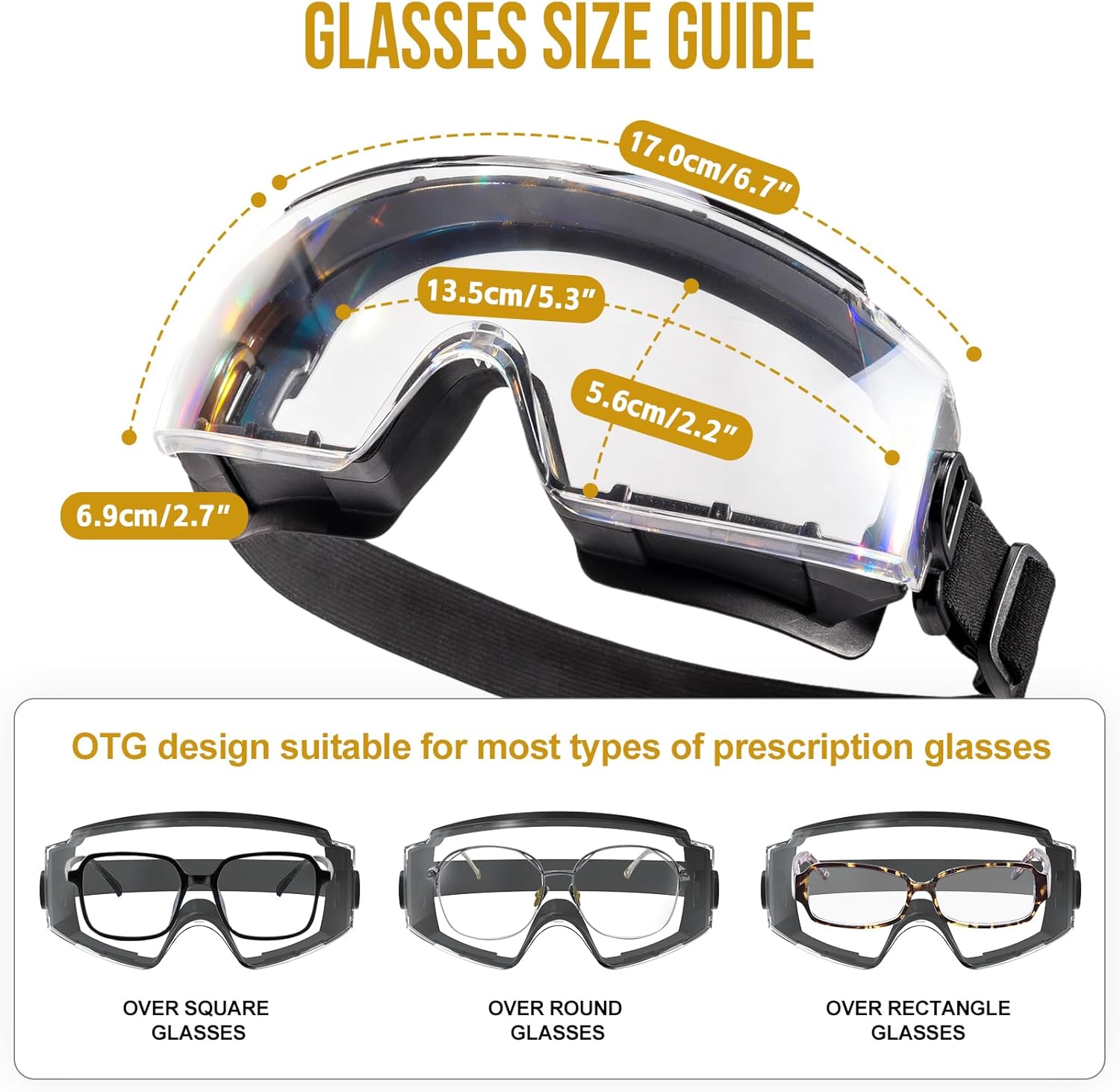 OneTigris Tactical Goggles Over Glasses, Anti Fog Tactical Eyeglasses, Safety OTG Goggles Protection with Interchangeable Len - Image 3