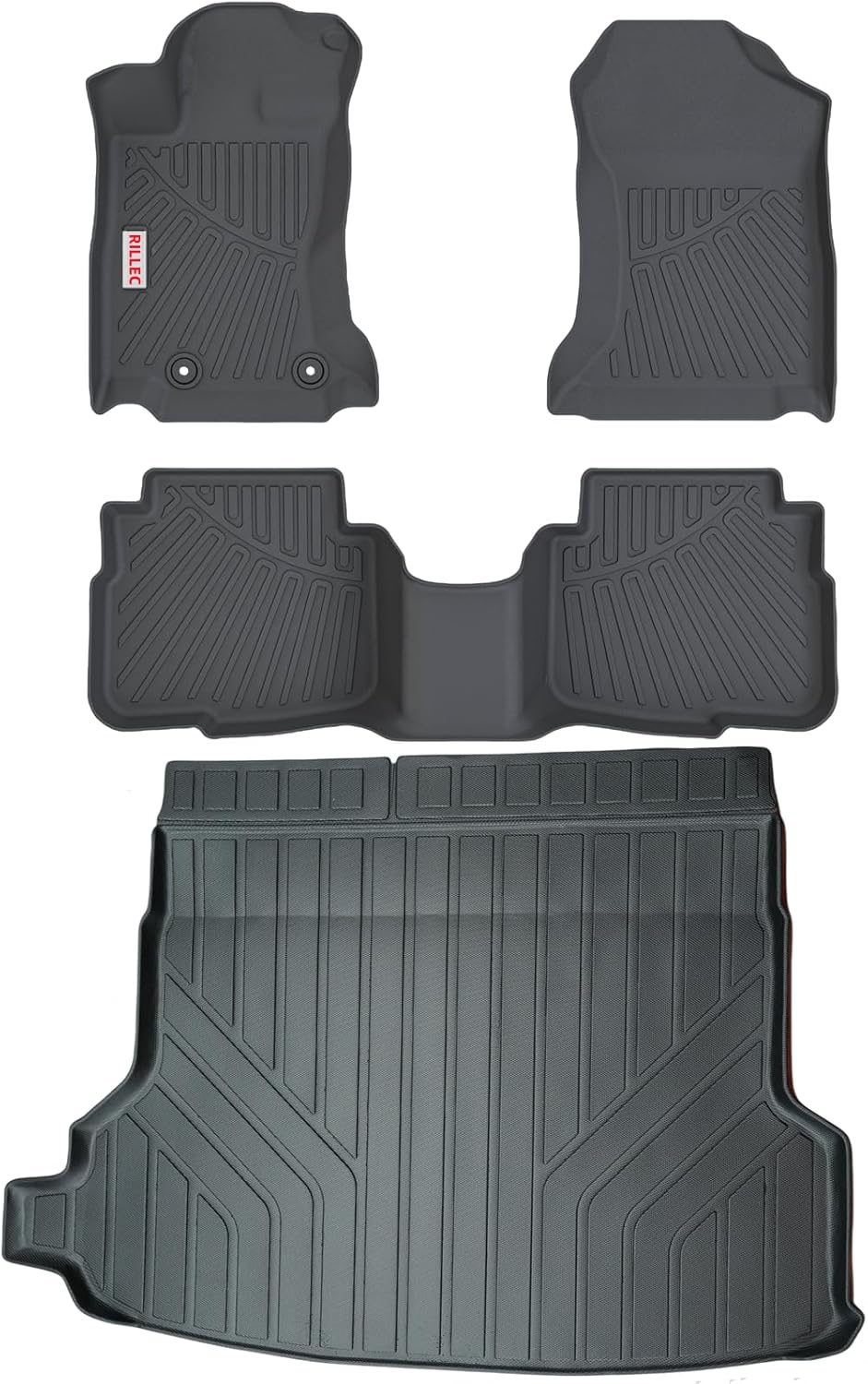 Floor Mats & Cargo Liner for 2012-2017 Toyota Camry, All Weather Protection Accessories Custom Full Set Liners Include 1st & 2nd Row Automotive Floor Mats TPE Winter Slush Car Mats