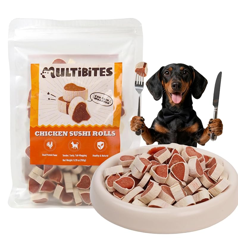 Petisco macio de frango para cães com pele de bacalhau MULTIBITES, 148 g