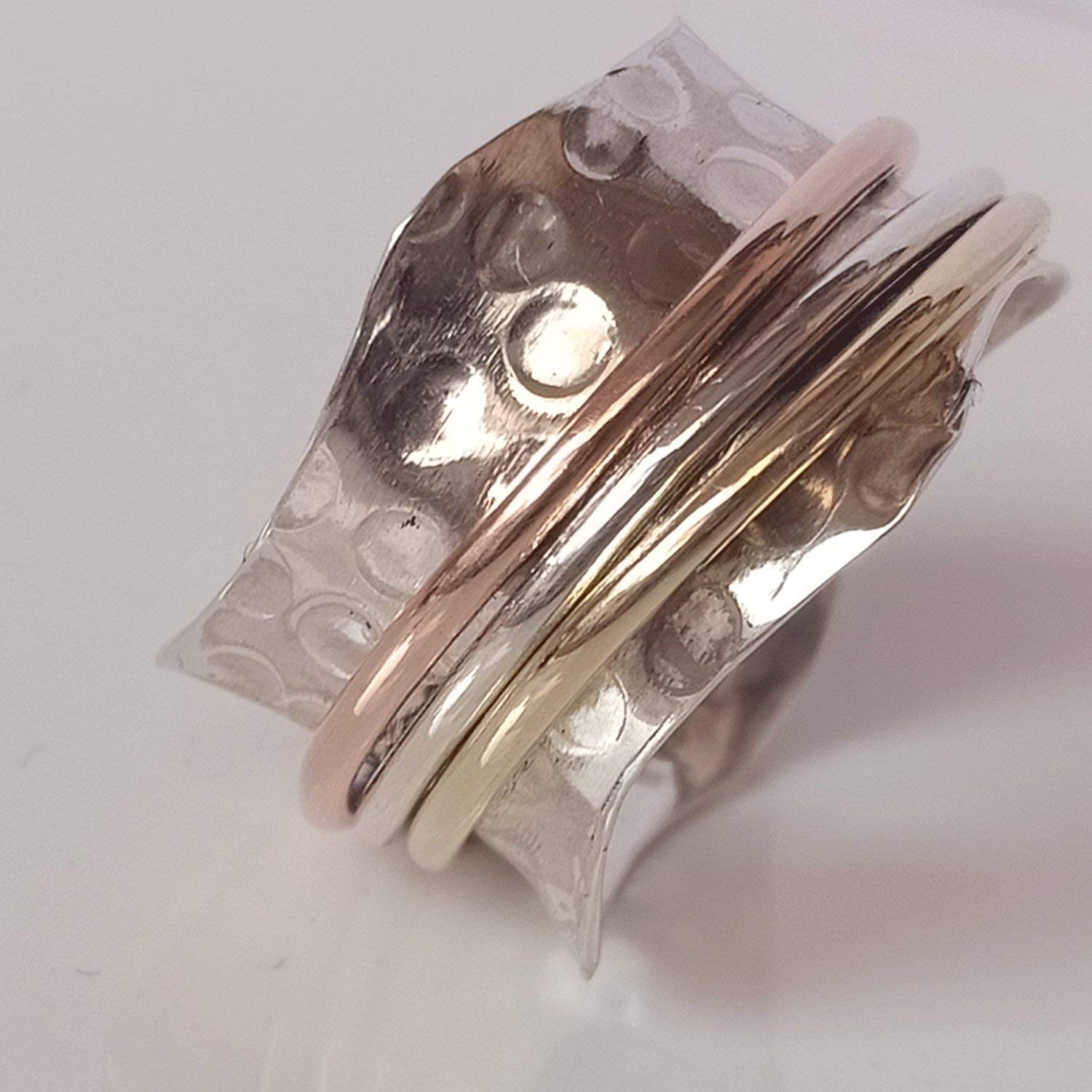 Silver Spinner Ring*Three Band Ring*Meditation Ring*Anxiety Ring**Worry Ring*Thumb Ring*Boho Ring* Silver Ring*Gift Ring Pre-engagement Ring