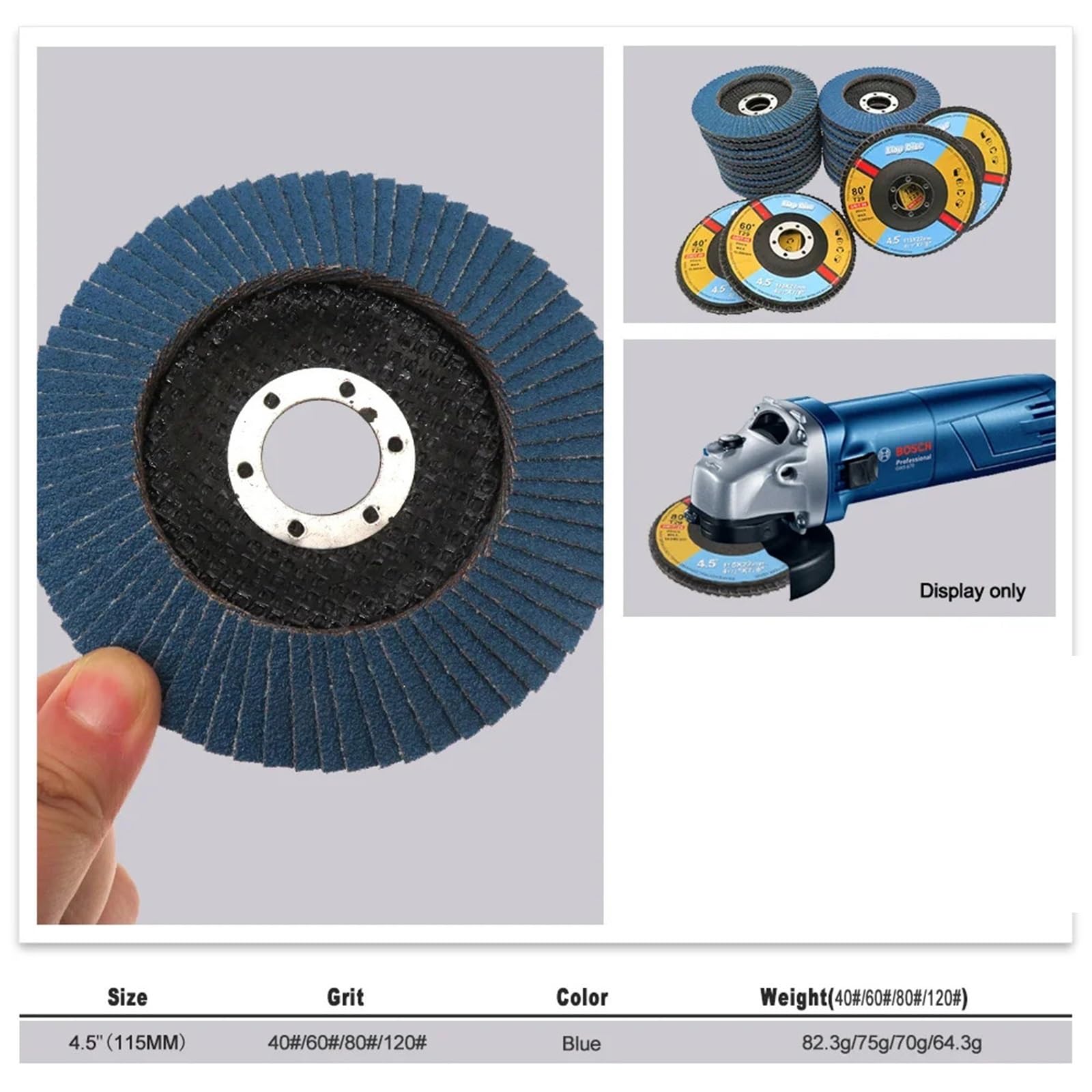 Schleifscheiben 10 Stück Fächerscheiben 115 mm Schleifen 4,5 Zoll 40/60/80/120 Körnung Schleifscheiben Klingen