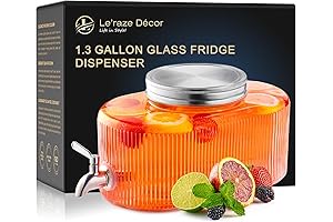 Glass Drink Dispenser With Stainless Steel Spigot, Perfect for Keeping Your Drinks Fresh and Delicious