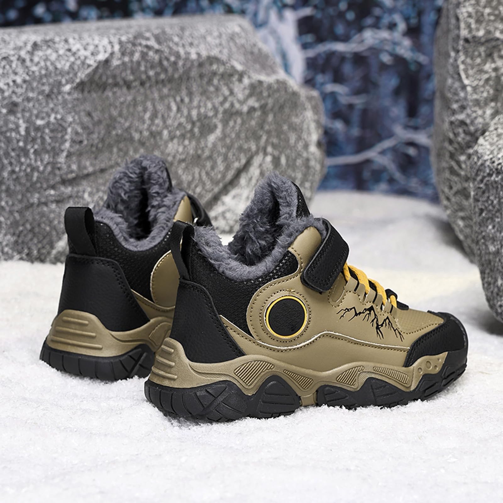Stivali invernali per bambini, con calda imbottitura, invernali, scarpe da trekking, scarpe da trekking, scarpe da trekking, scarpe da trekking, scarpe da trail corsa, antiscivolo, 1