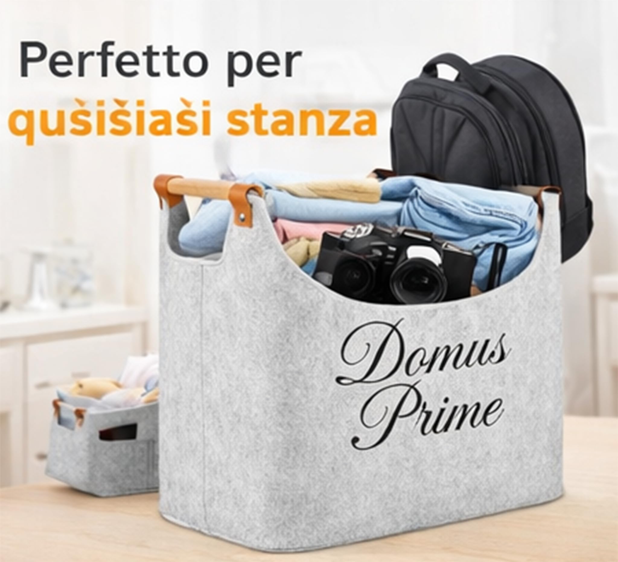 Borsa Portalegna per Camino Pieghevole e salvaspazio Porta Legna per Interni, Cesto in Legno, Può contenere Giornali Vestiti Giocattoli Accessori Camino Dark Grey