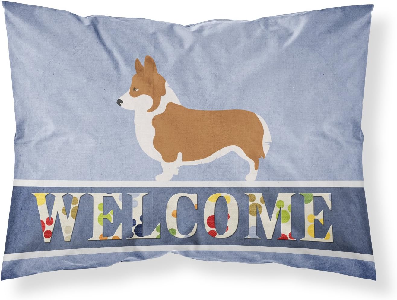 Caroline's Treasures BB8280PILLOWCASE Weimaraner Welcome Fabric Standard Pillowcase, Blue Lightweight Super Soft Easy Care Decorative Artwork Pillowcase, Standard