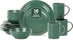 Stone Lain Orbit 16-Piece Dinnerware Set Stoneware, Green