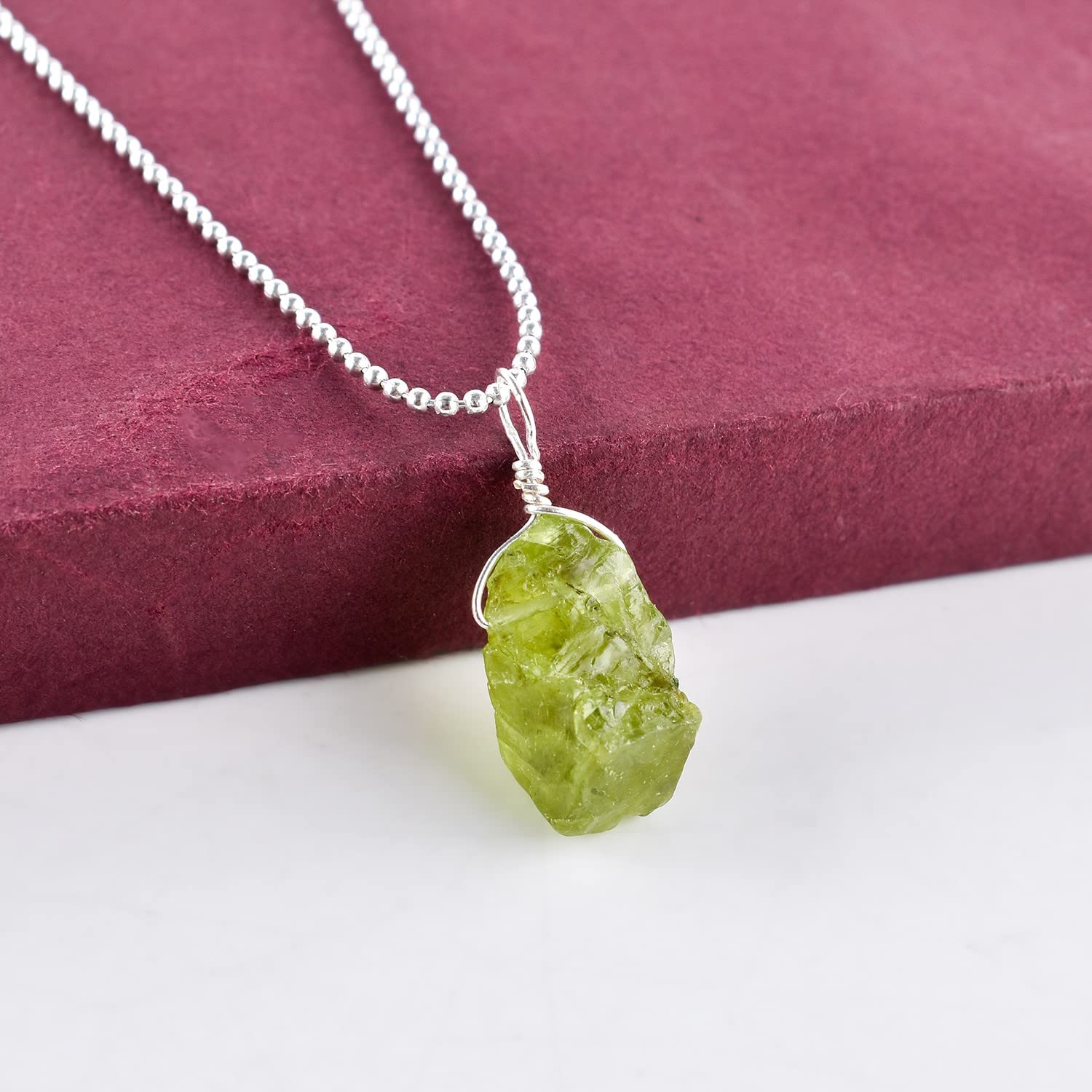 Natural Gemstones Pendant Necklace, Rough Stones, Silver Plated, Chakra Healing Crystals, Handmade, Wedding, Birthday, Minimalist, Jewelry for Women - Image 4