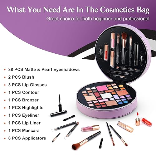 Miniatura 2 de Kit de maquillaje todo en uno para adolescentes con bolsa de cosméticos portátil, múltiples maquillajes para principiantes como Año Nuevo, regalo de